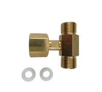 Vilgftyiet W21.8-14 Adaptateur en T fileté pour bouteille de CO2 en laiton 3 voies pour brassage de bière et régulateur d'aquarium, pièce unique