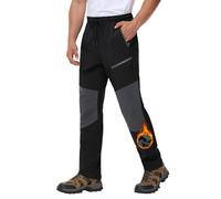 VILIGO Hommes Pantalon de Trekking Pantalon de Travail imperméable Pantalon Thermique Randonnée en Montagne Ski et Snowboard Hiver Shorts d'extérieur doublés en Polaire Taille Haute avec Poches