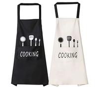 ViLiyDuo 2 Pièces Tablier de Cuisine Imperméable Avec 2 Poches - Pour Grillade, Cuisson, Restaurant - Homme et Femme