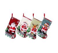 ViLiyDuo 4 Pièces Chaussettes de Noël,Chaussette Noel a Suspendre, Décoration de Bas de Noël,Sac Cadeau Chaussettes de Décoration de Noël, pour Décoration de Sapin de Noël(A)