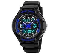 Viliysun Montre à Quartz Numérique Multifonction LED de Sport Étanche à 50 M Bleu 1060 pour Enfants Unisexes
