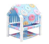 Villa à deux niveaux, lavable, jolie maison pour hamster, 22 x 22 x 33 cm, lit à plusieurs niveaux pour petit animal, panier pour hérisson avec style dessin animé, trucs pour hamster pour la maison et
