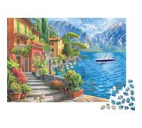 Villa au Bord du lac_1 Casse-tête 1000 Pièces avec Découpe De Précision, Jeu De Puzzles en Lot Puzzle De Développement Cognitif pour Une Activité Intergénérationnelle, Le Puzzle Le 70x50c