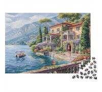 Villa au Bord du lac Puzzle 1000 Pièces Adulte avec Clic Parfait, Ensemble De Casse-tête en Puzzle énigme De Compétence Logique pour Un Hobby Créatif, Puzzle À La Meilleure Évaluation 38x26cm/1000pc