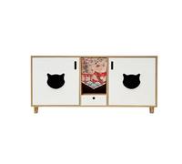 Villa Chats Toilettes en Bois for Chat, Armoire fermée Anti-éclaboussures, Grande capacité, litière for, Meubles for Chats