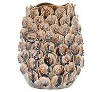 Vase en argile 25x25 cm LIVING - Villa Collection - Marron - Sculptural - Feuilles inspirées de la nature
