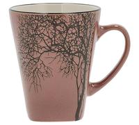 Villa Collection - Hela Mug Dia 35 afé & Thés - Resistant & Design - Tasse en Grès 9 x 11 cm - Motif Bois - anniversaire, fête des mères, fête des pères, noel - Rose foncé