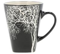 Villa Collection - Hela Mug Dia 35 cl - Café & Thés - Resistant & Design - Tasse en Grès 9 x 11 cm - Motif Bois - anniversaire, fête des mères, fête des pères, noel - Noir