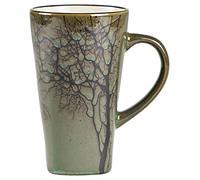 Villa Collection - Hela Mug Dia 50 cl - Grande Tasse en Grès 9 x 15 cm - Café & Thés - Resistant & Design - Motif Bois - anniversaire, fête des mères, fête des pères, noel - Vert