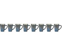 Villa Collection Hela Set de 4 tasses à espresso, petites tasses/godets à café pour espresso, avec anse, en faïence/céramique, diam. 5,5 cm, hauteur 8 cm, 10 cl, bleu foncé (Lot de 2)