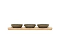 Villa Collection Plateau en bambou Shoku avec 3 bols Warm Brown