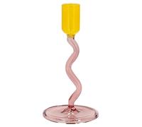 Villa Collection Vivid Bougeoir en Verre Dia 8,5 x 15,3 cm Rose/Jaune