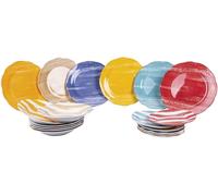 Villa D Este Accueil Service Vaisselle 18 Pièces Versilia Porcelaine 6 Couleurs