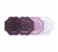 Villa d’Este Home Tivoli 5910941 Hippy Provence Lot de 4 assiettes rondes bord festonné Ø 33 cm, plastique