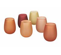 Villa d’Este Home Tivoli Happy Hour Sunset Lot de 6 verres à eau frosted en verre 500 ml