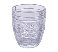 Villa d’Este Home Tivoli Lot de 6 verres à eau 235 ml en verre transparent Motif guilloché, Syrah