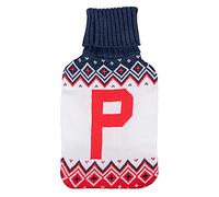 Villa d’Este Home Tivoli Sac d'eau Chaude 2 l, Monogram Winter P, Rouge + Blanc + Bleu, Moyen