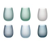 Villa d’Este Home Tivoli Shades of Blue Lot de 6 verres à eau en verre 500 ml