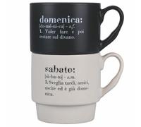 Villa d’Este Home Tivoli Victionary Lot de 2 tasses empilables 340 ml en porcelaine