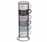 Villa d’Este Home Tivoli Victionary Lot de 6 tasses à café en porcelaine 90 ml