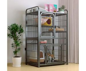 Villa de Chat de Rangement supérieur, chenils pour Chats pour Chats intérieurs, Cage de Chat à Tube carré, enclos de Compagnie d'espace Multicouche, Facile à Nettoyer (85x62x140cm) YYuan