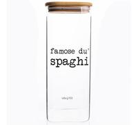 Villa d'Este Home Tivoli 1996 Bocal spaghetti 1,92 L en verre, couvercle en bambou, S.P.Q.eRe