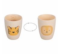 Villa d'Este Home Tivoli 1996 Gobelet porte-brosses à dents en porcelaine New Bone China, motif double face tigre et lion, Les Petites Safari