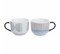 Villa d'Este Home Tivoli 1996 Lot de 2 jumbo mug 520 ml en porcelaine, Venice Lido Modern