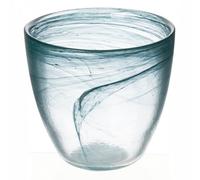 Villa d'Este Home Tivoli 1996 Lot de 6 verres à eau bombés 280 ml en verre, surface dégradée, vert pétrole, albâtre