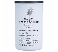 Villa d'Este Home Tivoli 1996 Pot d'herbes en verre borosilicate 270 ml, couvercle en acier inoxydable et plastique PP, Identikit