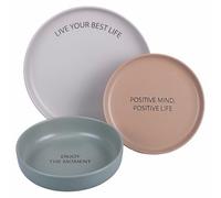 Villa d'Este Home Tivoli 1996 Service d'assiettes 3 pièces en grès, Motivation Colors