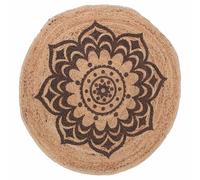 Villa d'Este Home Tivoli 1996 Tapis Rond tressé en Jute, Mandala, Ø90 cm, Simple