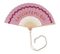 Villa d'Este Home Tivoli 2008 Éventail Laissez-moi ici rose, manche en bambou avec chaîne, More Amor