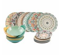 Villa d'Este Home Tivoli 5909276 Sharm Service de table 18 pièces en porcelaine, multicolore