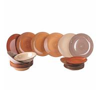 Villa d'Este Home Tivoli Baita Chocolate Service de table 18 pièces en grès