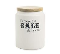 Villa d'Este Home Tivoli Bocal sel, céramique, Blanc, 11 x 15 cm