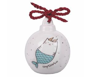 Villa d'Este Home Tivoli Boule de Noël en céramique, Oroscocats Capricorne