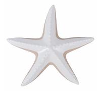 Villa d'Este Home Tivoli Étoile de mer décorative en céramique, 22 x 3,7 x 20 cm, Blanc, océan