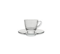 Villa d'Este Home Tivoli Glass Lot de 6 tasses à café en verre avec soucoupe, verre