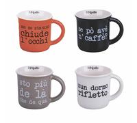 Villa d'Este Home Tivoli Lot de 4 tasses à café 100 ml en porcelaine, S.P.Q.eRe