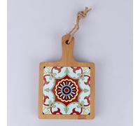 Villa d'Este Home Tivoli Lot de 6 planches à découper en bois de bambou et céramique, 19,6 x 12,9 cm, tradition