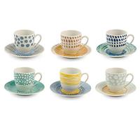 Villa d'Este Home Tivoli, Marea Lot de 6 tasses à café avec soucoupe en porcelaine