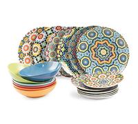 Villa d'Este Home Tivoli - Marrakech - Service de table, 18 pièces en porcelaine/grès - multicolore - 27 x 27 x 5 cm