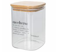 Villa d'Este Home Tivoli Pot à sucre 1 L en verre, couvercle en bambou, Victionary