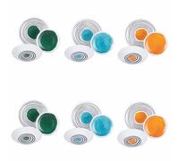 Villa d'Este Home Tivoli Service de vaisselle 18 pièces, en verre opale, 6 places de table dans 3 décors différents, Venice Lido