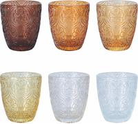 Villa d'Este Home Tivoli Lot de 6 verres à eau 300 ml en verre, Grenade Chocolate
