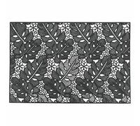 Villa d'Este Home Tivoli Set de Table Noir, Motif Feuilles, Feuilles