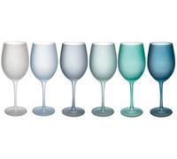 Villa d'Este Home Tivoli Shades of Blue Lot de 6 verres en verre givré 550 ml