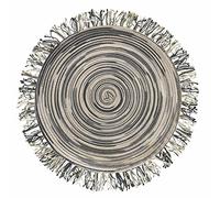 Villa d'Este Home Tivoli Stones Set de 6 Sets de Table Ronds avec Frange, Gris, Moyen