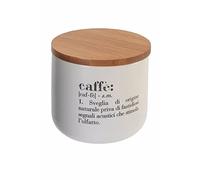 Villa d'Este Home Tivoli Victionary Shades Pot à café 500 ML en Porcelaine avec Couvercle en Bambou, Blanc Dimensions : Ø 9,5 x h. 9 cm Capacité : 500 ML